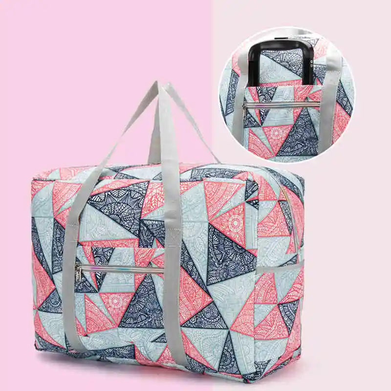 Нейлоновая модная Женская дорожная сумка с принтом чемодан складная дамская