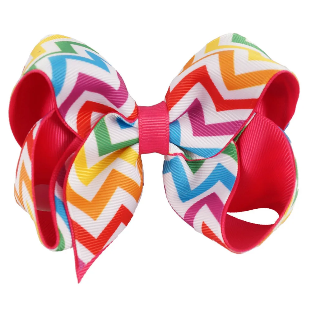 Радужные бантики для волос с клипсами 6 шт./лот 4 5 дюйма Рождественский зажим
