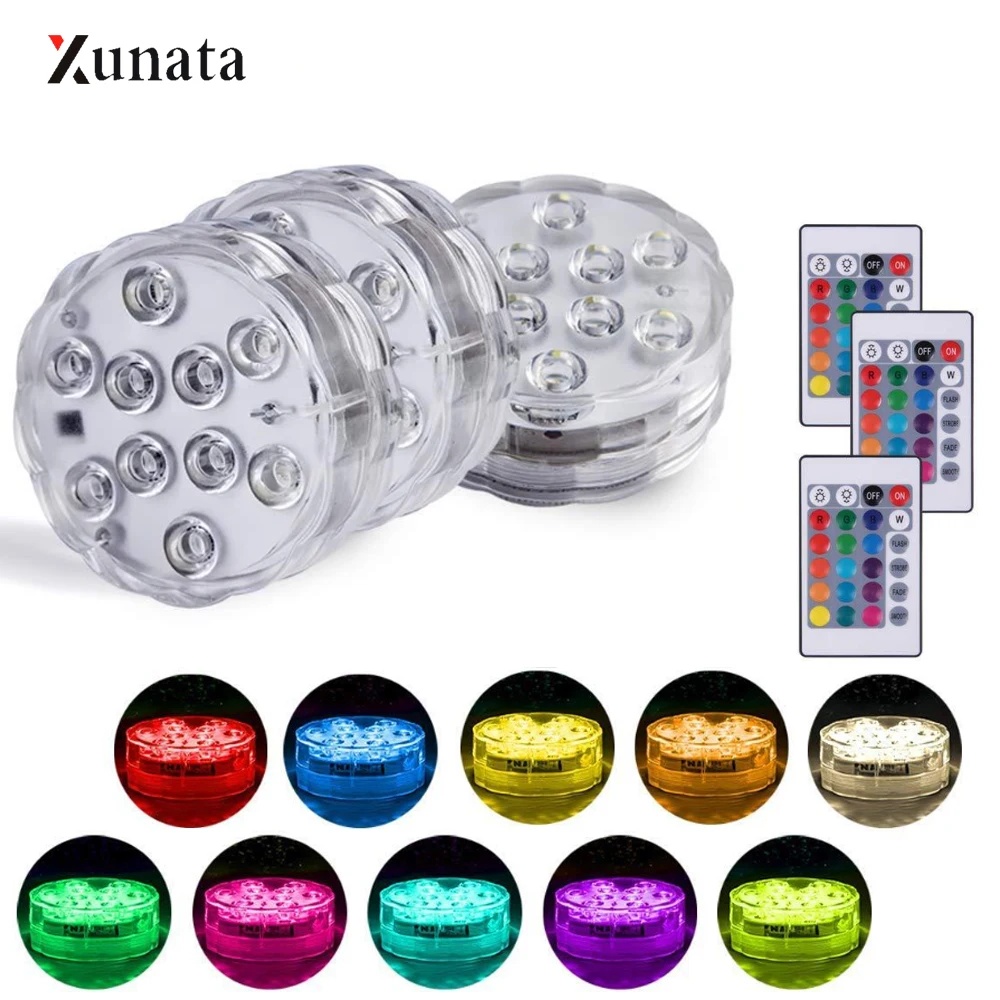 Подводный светильник с пультом дистанционного управления RGB 10 светодиодов 24