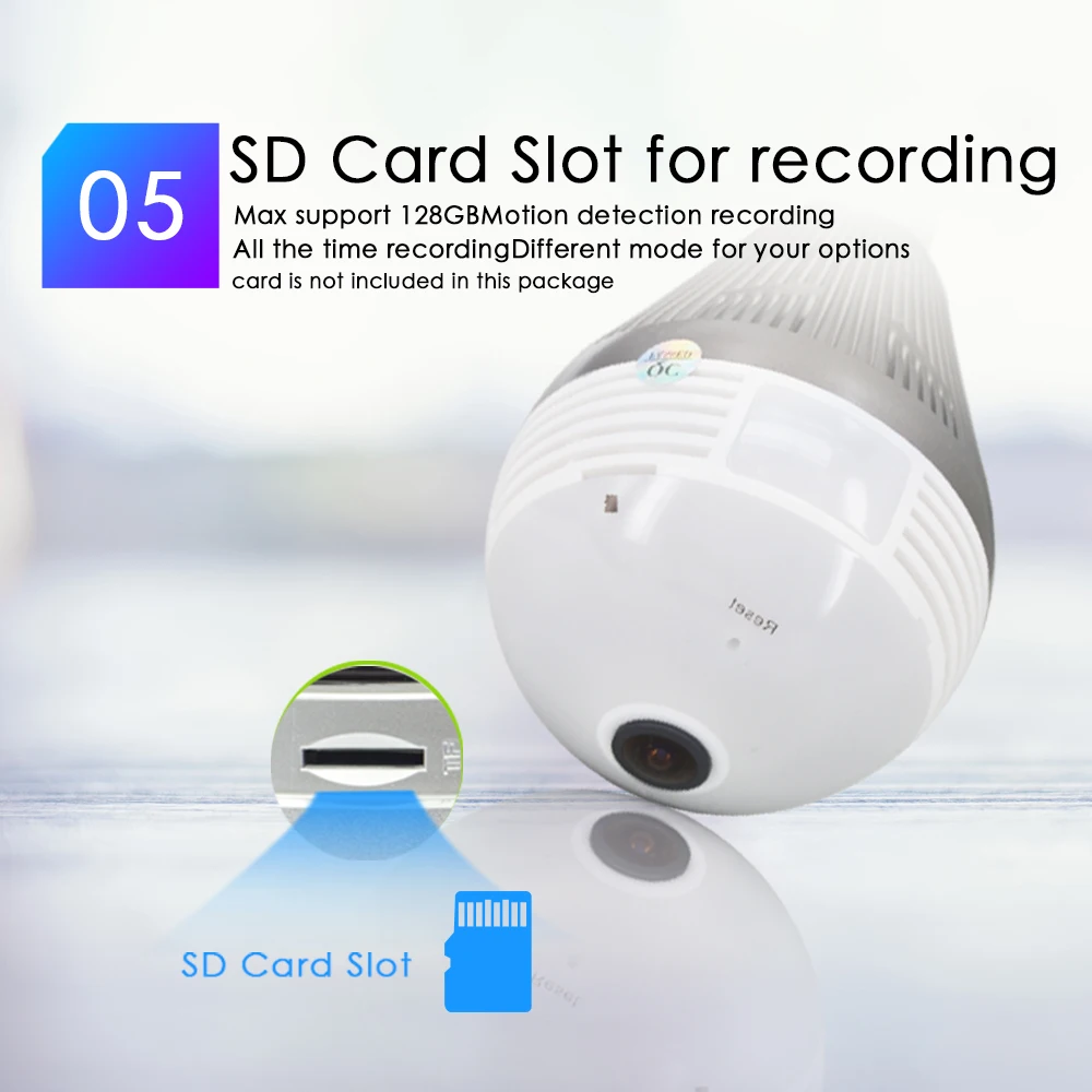 Купольная ip камера CTVMAN 360 960p 3 Мп 5 Full HD лампа рыбий глаз Wi Fi IP домашняя