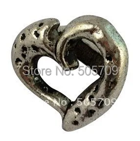 

60Pcs Tibetan Silver Color heart Scarf Rings A16299