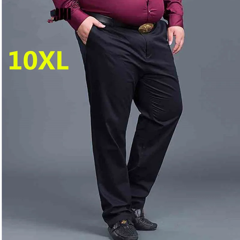 Новинка, большие размеры 10XL, Новое поступление, мужские повседневные деловые брюки, Стрейчевые брюки, прямые брюки, черный, синий, хаки, Рабочий костюм - Цвет: 3