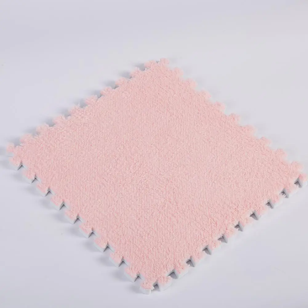 9 шт. утолщенный 30x30 см EVA пена DIY головоломка мат длинные ворсинки лохматый ковер коврик плюшевый мягкий для