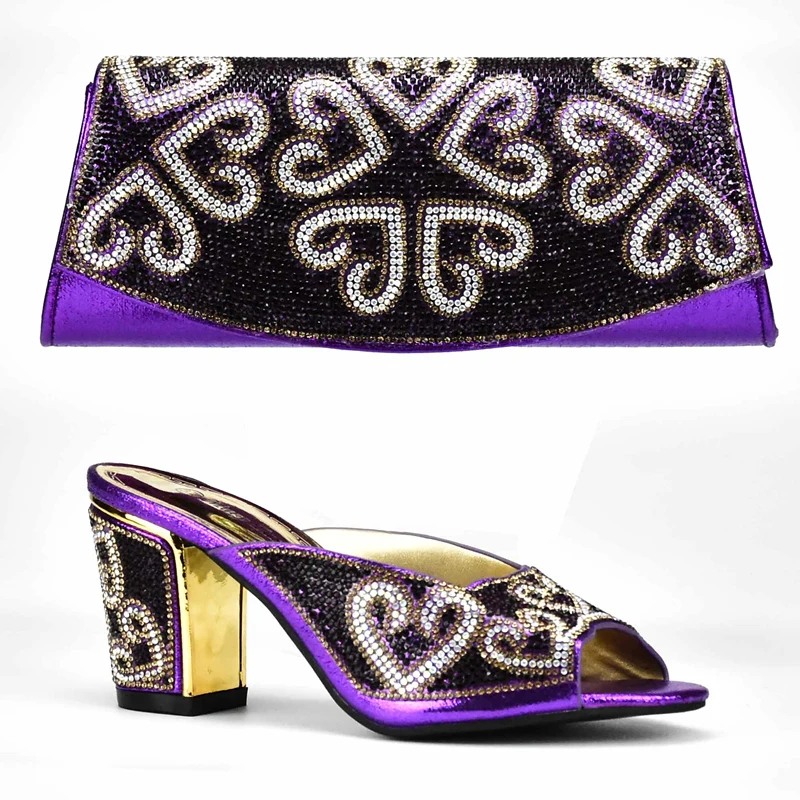 Комплект из туфель и сумочки золотистого цвета Новинка 2017 года в нигерийском