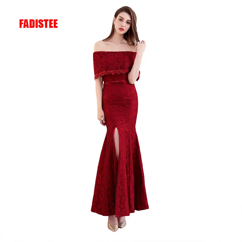 Новое поступление великолепные кружевные вечерние платья праздничное длинное
