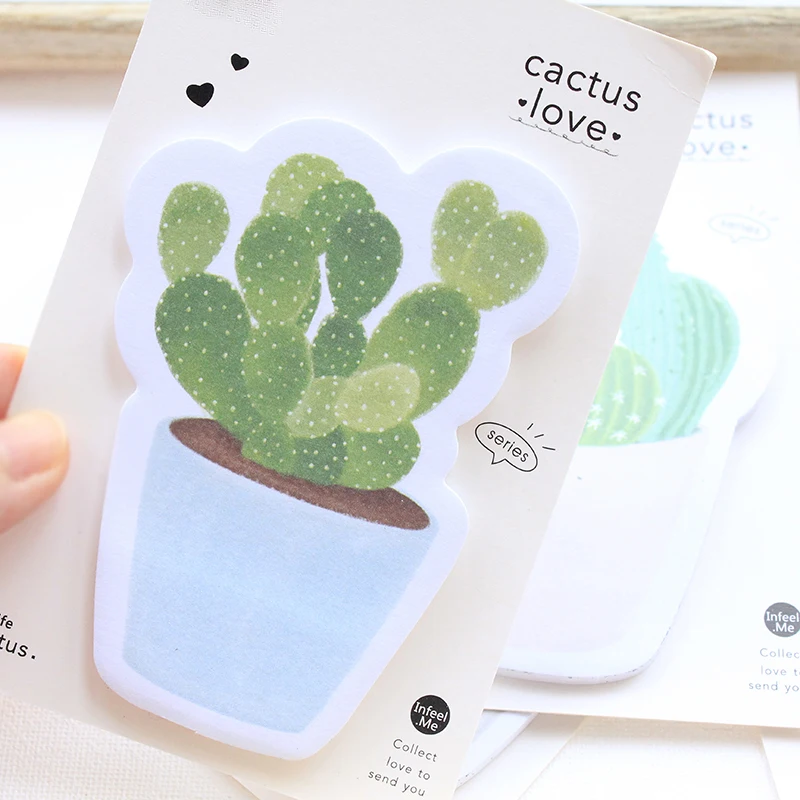 1 шт. милые кактус любовь блокнот Липкие заметки Kawaii Канцтовары Papeleria офисные