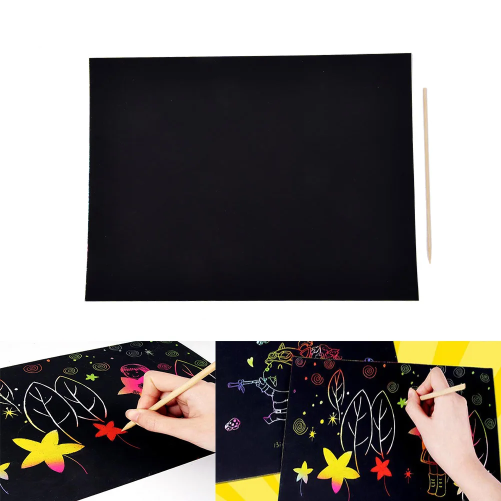 Детские игральные игрушки 1 А4 листы Волшебная царапина бумага для живописи с