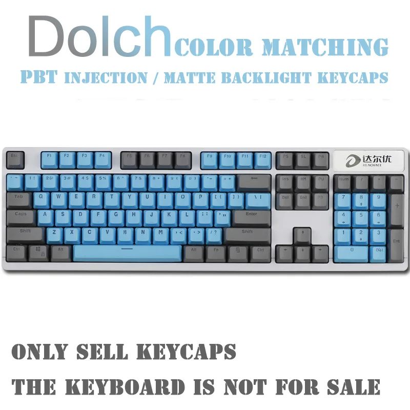 Gray-blue 104/87 клавиша PBT двойная цветная подсветка механическая клавиатура Большой F универсальная Колонка для Ikbc Cherry MX механическая клавиатура - Цвет: Gray-blue