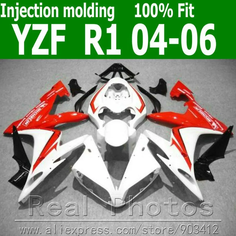 100% литья под давлением настроить обтекатель комплект для YAMAHA 2004 2005 2006 синий белый