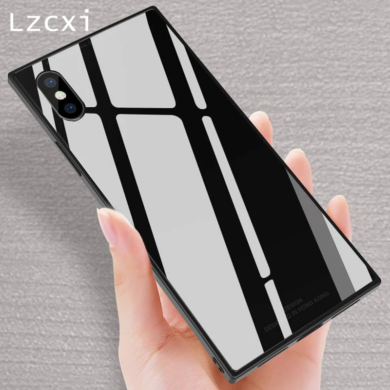 Модный квадратный взрывозащищенный чехол из закаленного стекла для iPhone 11 pro Xs Max Xr