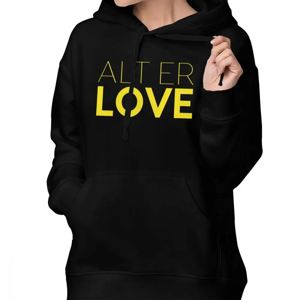 Skam Толстовка Alt Er Love-толстовки «Skam» больших размеров с длинным рукавом, женская уличная одежда, Черный Модный графический пуловер с капюшоном - Цвет: Черный