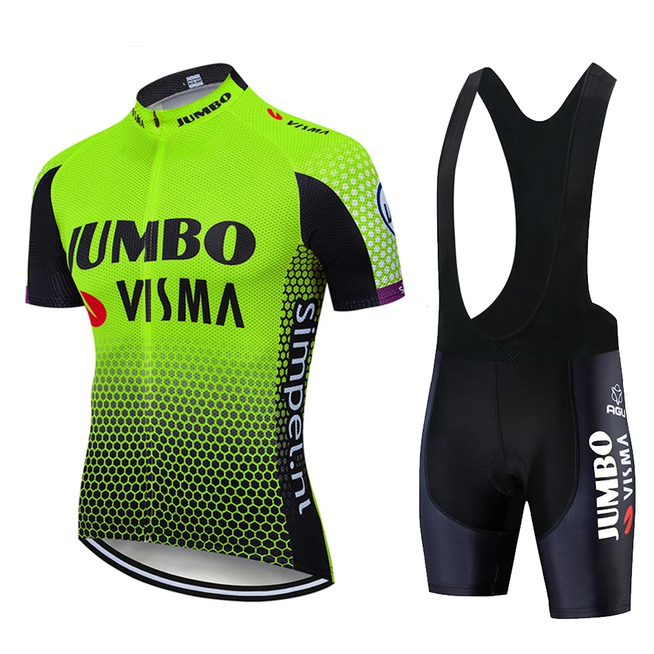 Pro Team JUMBO Cycling Jersey 16D Bib Set Bicycle Breathable Maillot MTB Quick Dry Bike Clothing Cycling Gel Pad