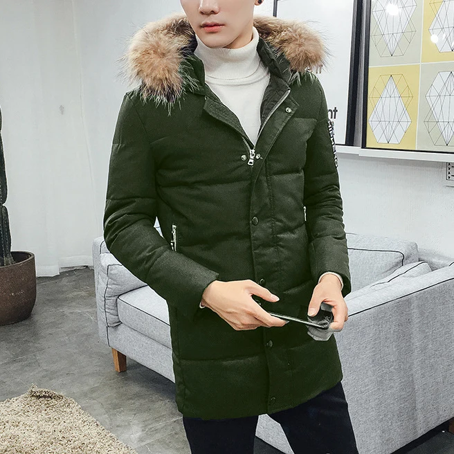 Новое поступление 2017 года зимние теплые однотонные Для мужчин Пальто для будущих