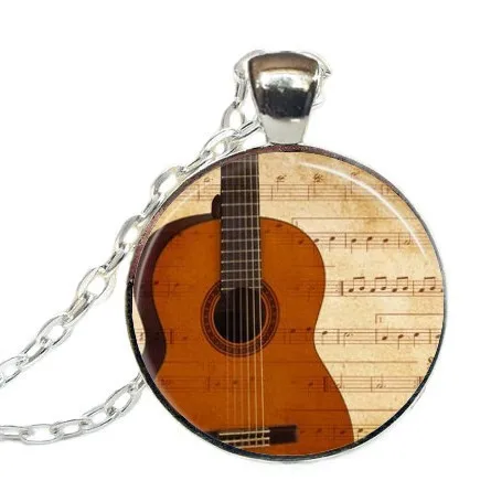 Ожерелье в винтажном стиле для акустической гитары подвеска из листовой музыки