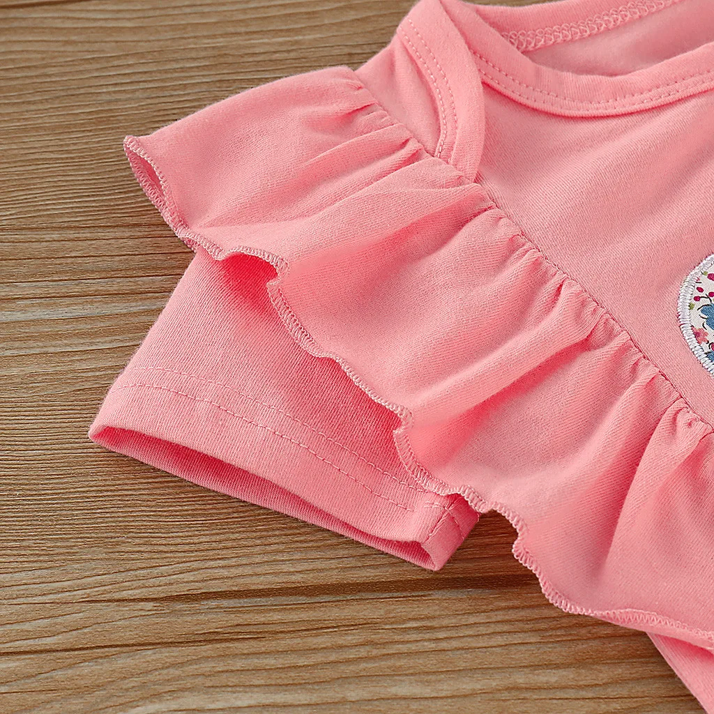 Perimedes/комплекты летней одежды для маленьких девочек топ с оборками и цветочным