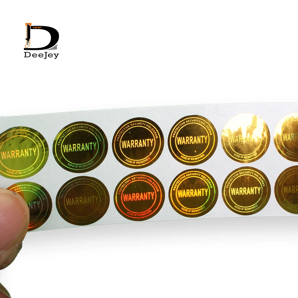В наличии золотые лазерные голографические гарантийные наклейки разрушаемые
