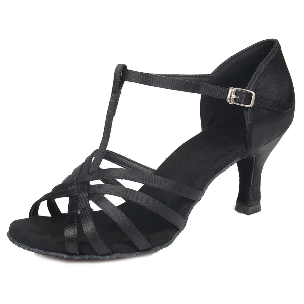Ballroom Latin Dance Shoes For Women/Ladies/Girls Heeled 6/7.5CM Dance Shoes High Quality Satin Latin Dance Shoes Soft Sole