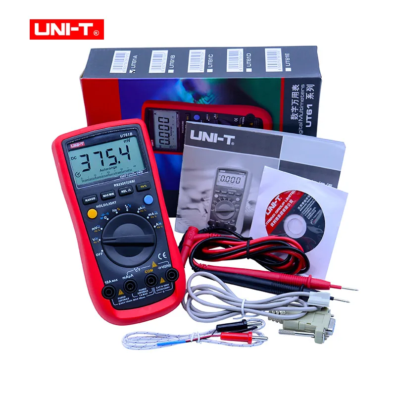UNI-T UT61A UT61B UT61C UT61E Цифровой мультиметр true RMS RS232 интерфейс Авто диапазон с