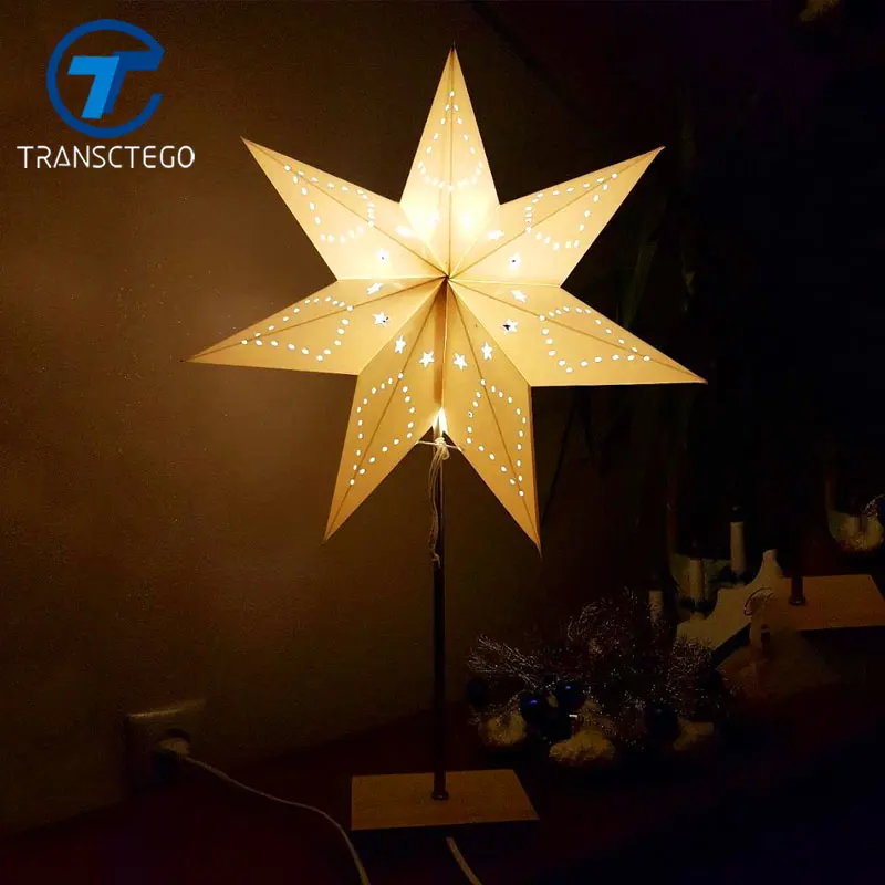 Led Desk Lamp Table Light Paper Star Wood Nordic Design of Modern Retro Minimalist Bedside Living Room Lamps | Лампы и освещение