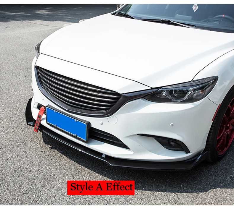 Автомобильный Стайлинг для Mazda 6 M6 Atenza- передний бампер Нижняя решетка защитная пластина для губ Наклейка декоративная полоска