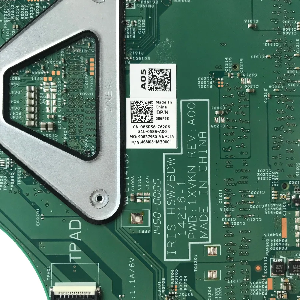 SZWXZY отлично подходит для DELL Inspiron 3458 3558 Материнская плата ноутбука с I3 5005U DDR3L CN 086P58