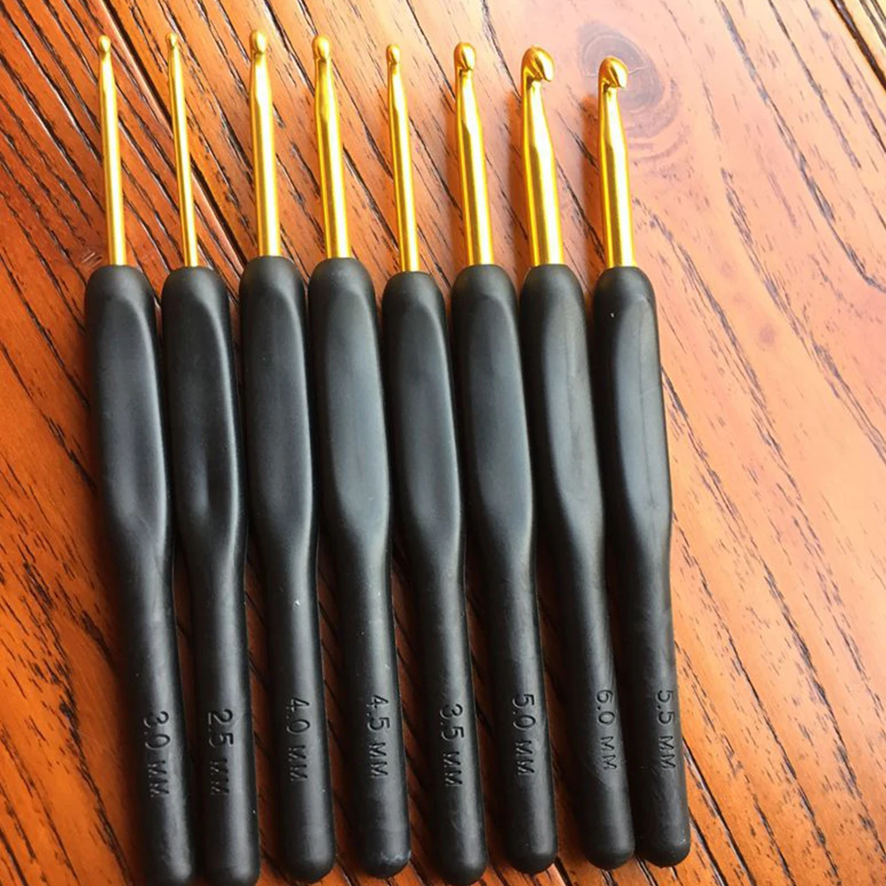 8 шт. ткацкие мягкие ручки эргономичные DIY Портативные вязальные иголки, швы для домашнего шитья Набор крючков для вязания из алюминиевого сплава