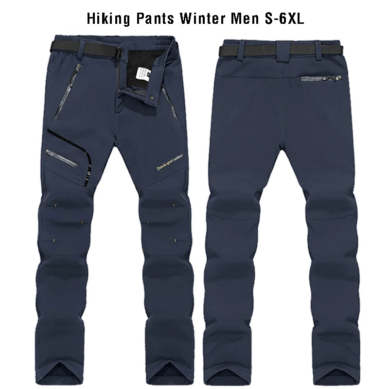 THE ARCTIC LIGHT 6XL Men Winter Inner Fleece Soft Shell Hiking Pants Trekking Outdoor Sports Thermal Ski Male Trousers