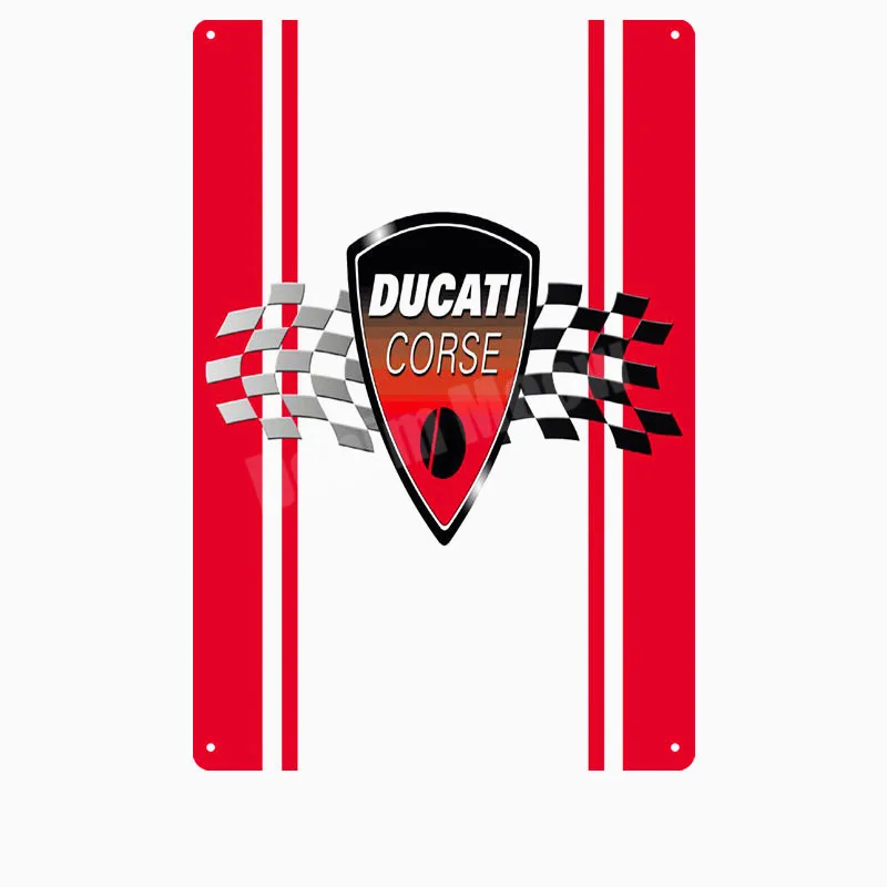 T Ducati Corse табличка винтажная металлическая жестяная вывеска для паба бара гаража декоративная пластина для мотоцикла железная живопись мотор настенные художественные наклейки N280 - Цвет: T