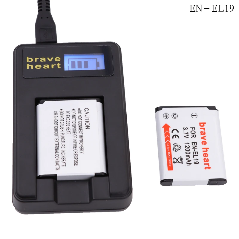 3 шт. EN-EL19 RU EL19 Батарея + USB Dual Зарядное устройство для цифровой камеры Nikon Coolpix S3100