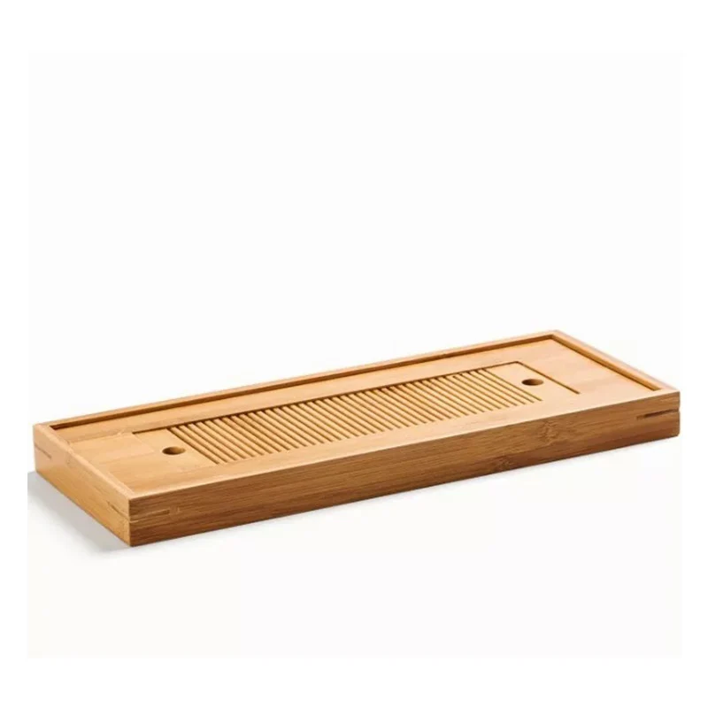 38.5X15.2X4CM Бамбуковая подставка для чайного сервиза китайская подача чая кунг-фу подставка для чайного сервиза Экологичная и высококачественная настольные лотки для хранения сухого Пузырькового стола - Цвет: 38.5X15.2X4CM