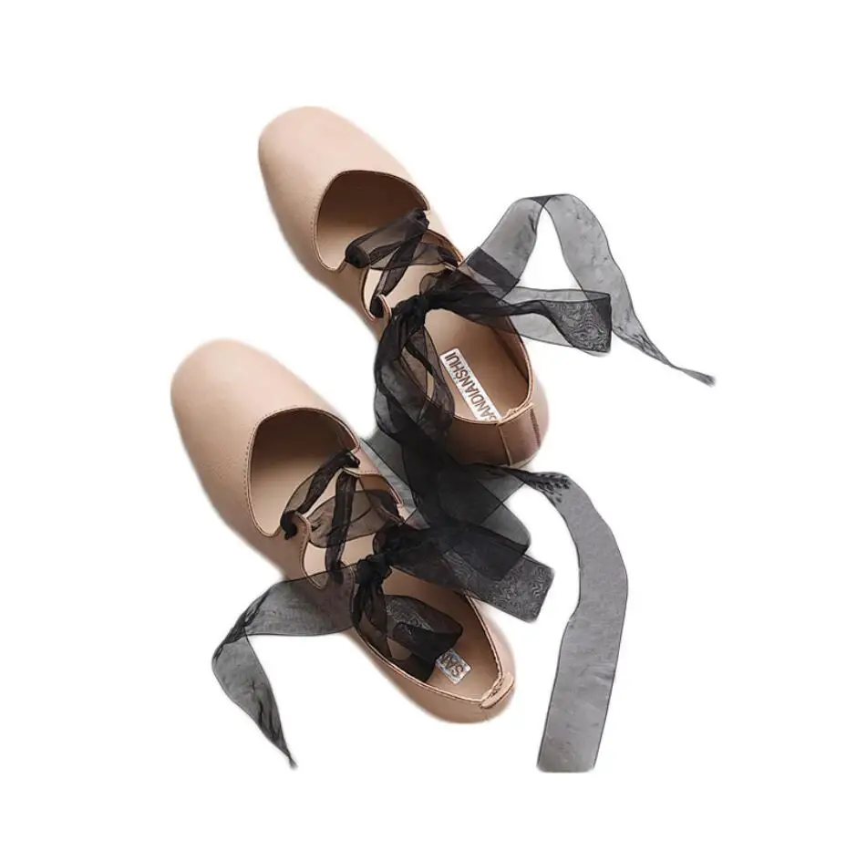 XWWDVV Female spring 2018 new Mori women's shoes with shallow mouth single tied ballet | Обувь