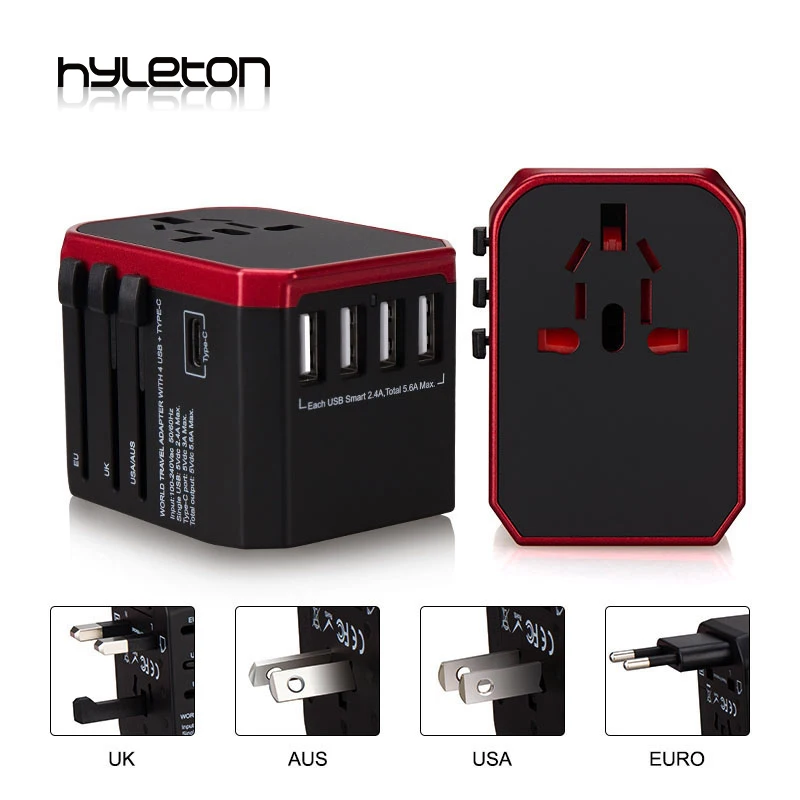 Hyleton дорожный адаптер Универсальный переменного тока 4 USB зарядное устройство