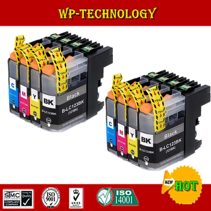 8PK совместимый чернильный картридж для принтера Brother LC123 DCP J552DW J752DW картриджи