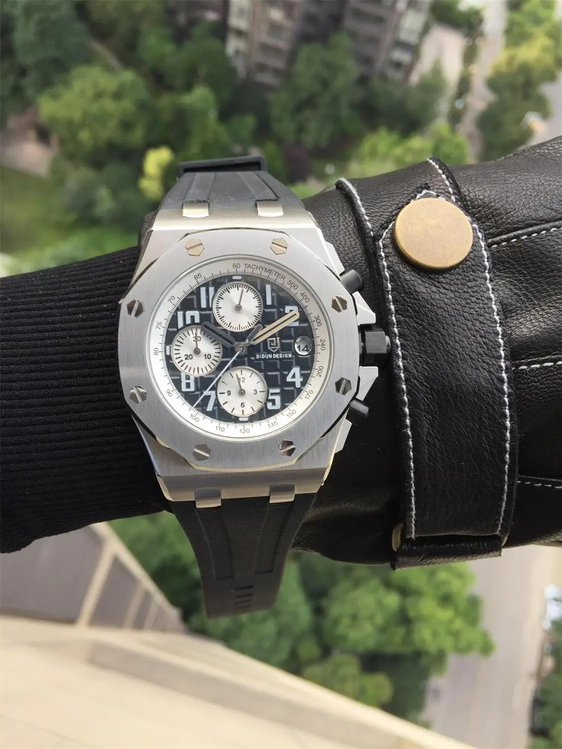 SBBW DIDUN montre hommes de Lux marque hommes en acier кварцевый спортивный браслет montres hommes militaire sport montre-браслет 30 м - Цвет: SBBW