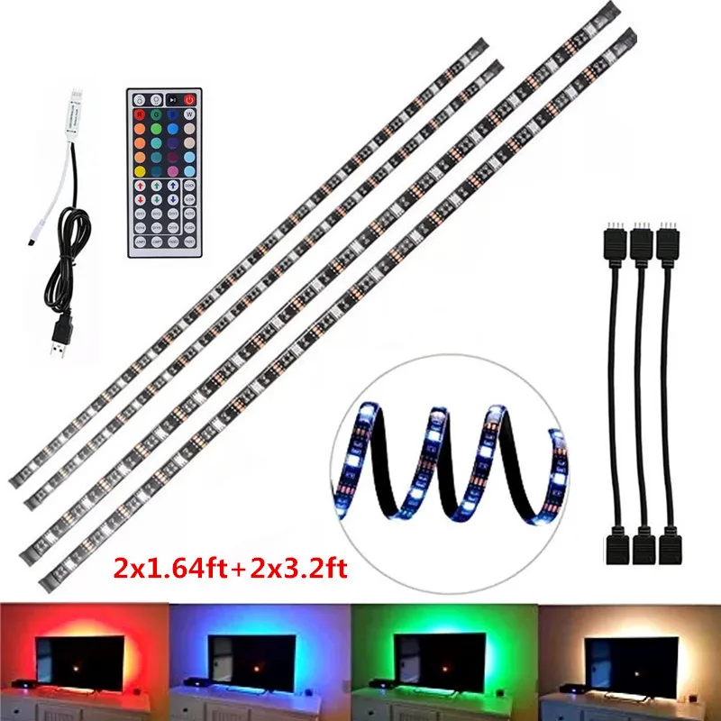 Светодиодная лента 4x50 см USB RGB 5050 SMD водонепроницаемая гибкая светодиодная