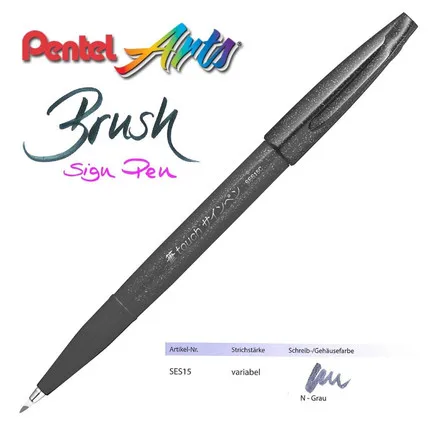 1pcs Grey Японская ручка для сенсорной щетки с мягким наконечником, каллиграфия красками, ручка с надписью pennareli Bullet, журнал поставок, калиграфия Dessin - Цвет: 1pcs Grey