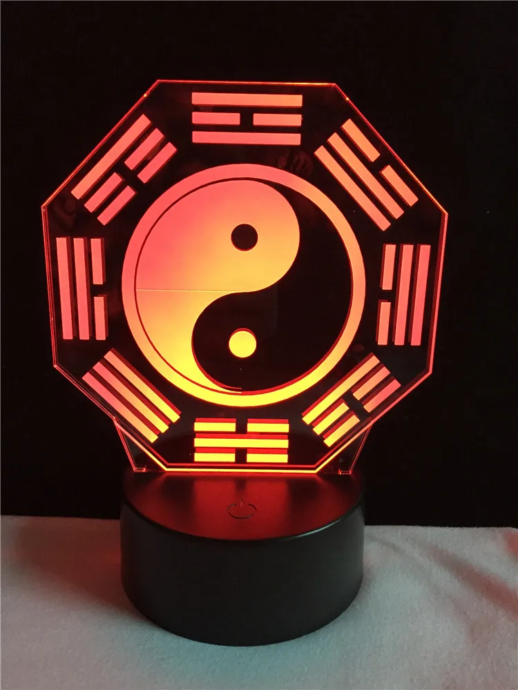 Китайский Тай Чи восемь диаграмм вера декорационный 3D светильник лампа ing Cable