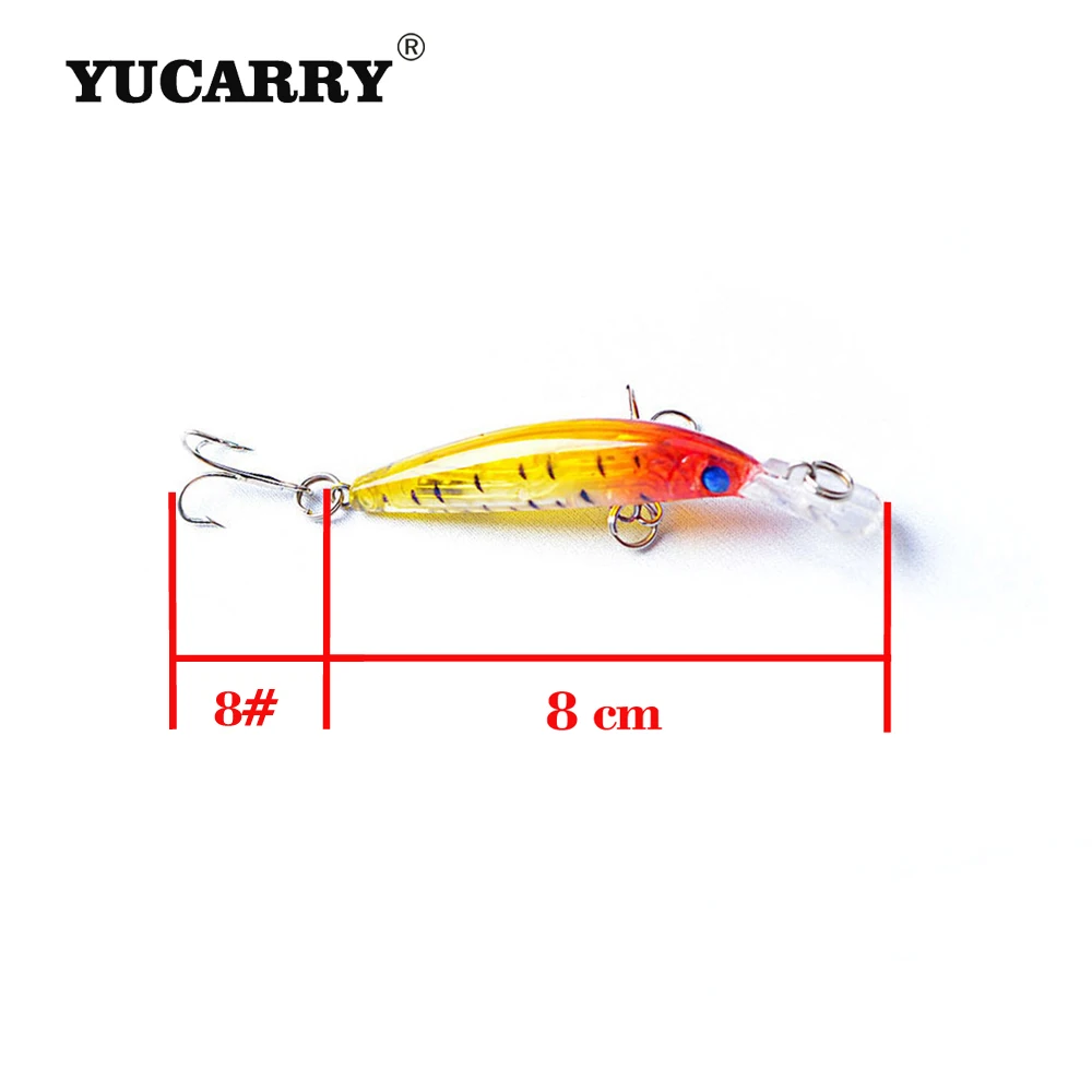 YUCARRY бренд 4 цвета 8 см 3 9 г # крюк многосекционный моделирования рыбы Luya Блесен