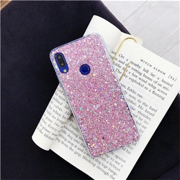 Pink Роскошный силиконовый Блестящий со стразами и пайетками чехол для телефона для Xiao mi Red mi 5 6 Pro Note 5 6 7 Pro Чехол для Xiaomi mi 8 9 SE Lite - Цвет: Pink