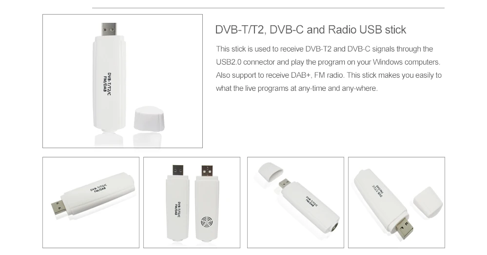 DVB-T2 USB ТВ-тюнер DVB-C T2 DVB-T DAB+ HD tv Stick с до Win10 MJZSEE tv R901