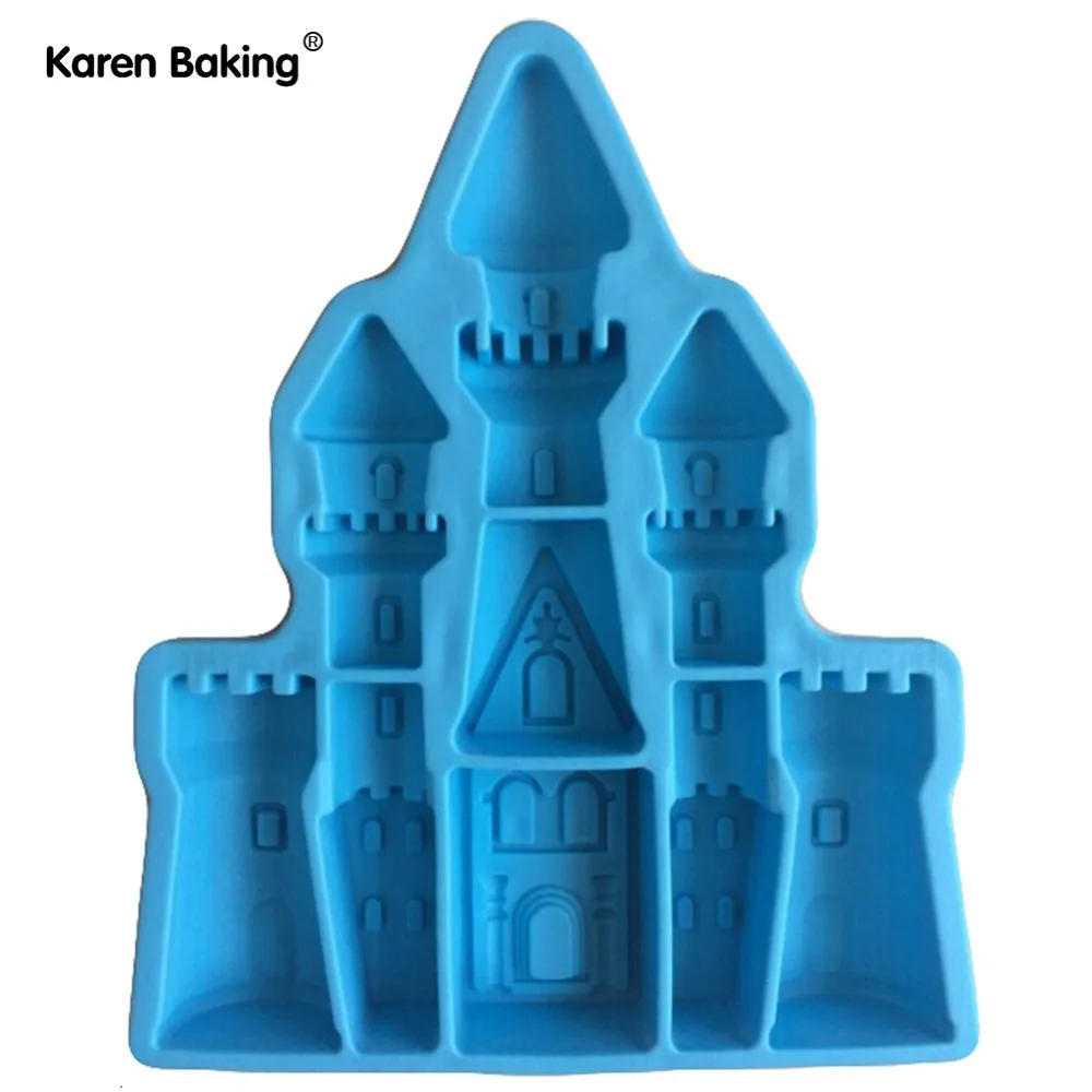 Горячая продажа форма замка силиконовая выпечки армейский Торт Помадка Сахарная