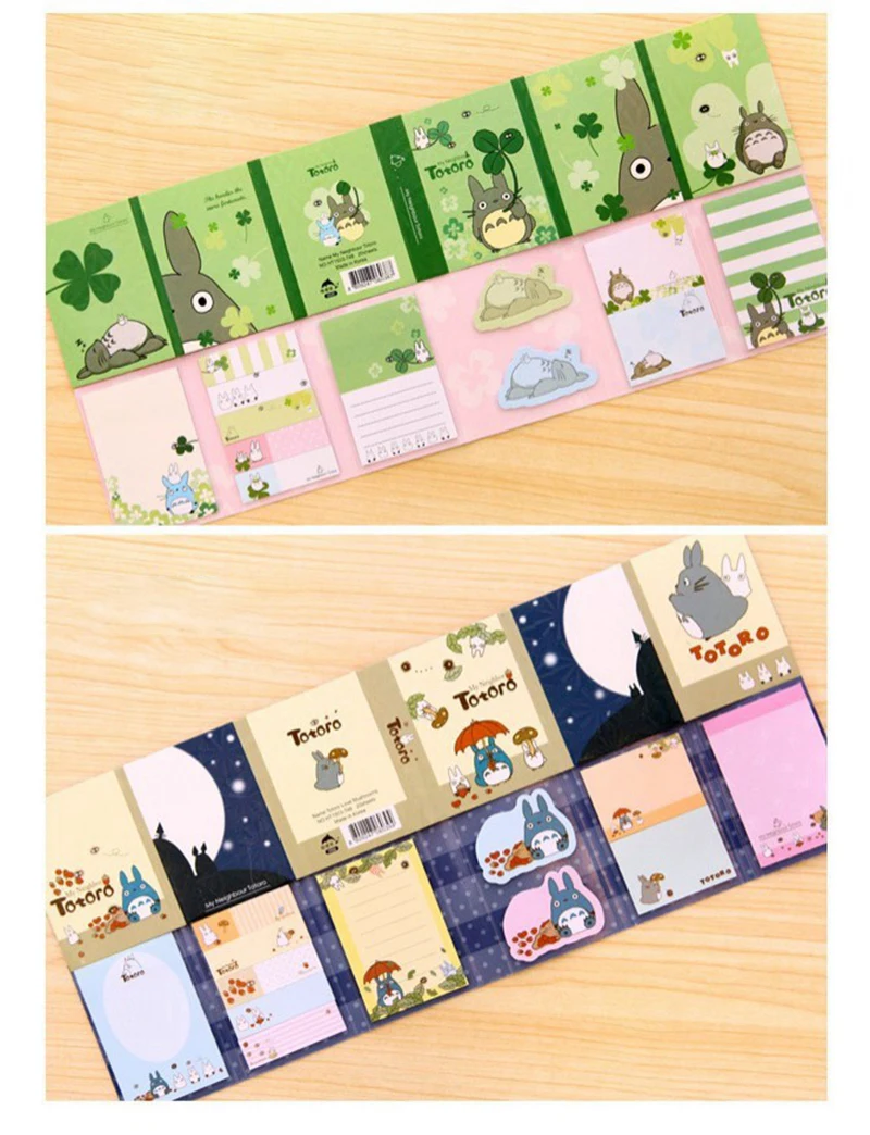 Kawaii Милая Мелодия Тоторо 6 складной блокнот для заметок липкие закладки для блокнота подарок школьные канцелярские принадлежности