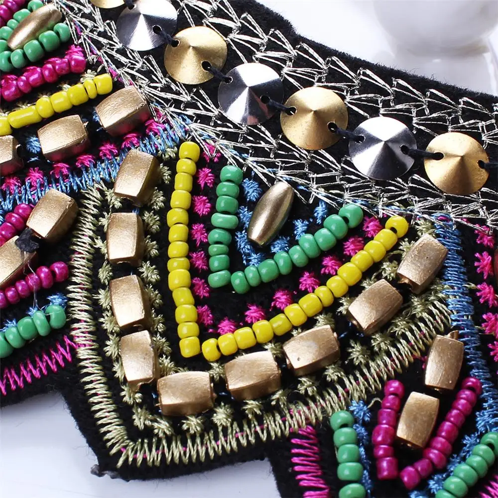 Европейская мода Boho Chic бисера поддельные воротник ручной работы Цепочки и ожерелья для женское платье шифоновая рубашка DIY поставок ремесла