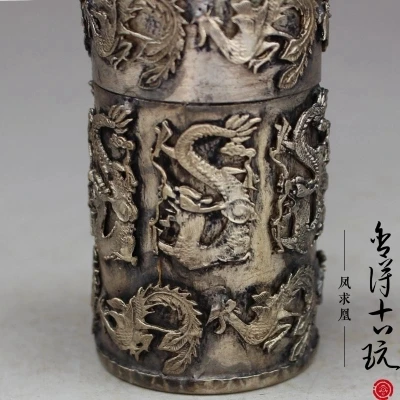 Изысканная резная коробка для табака Longfeng искусственные украшения из белой