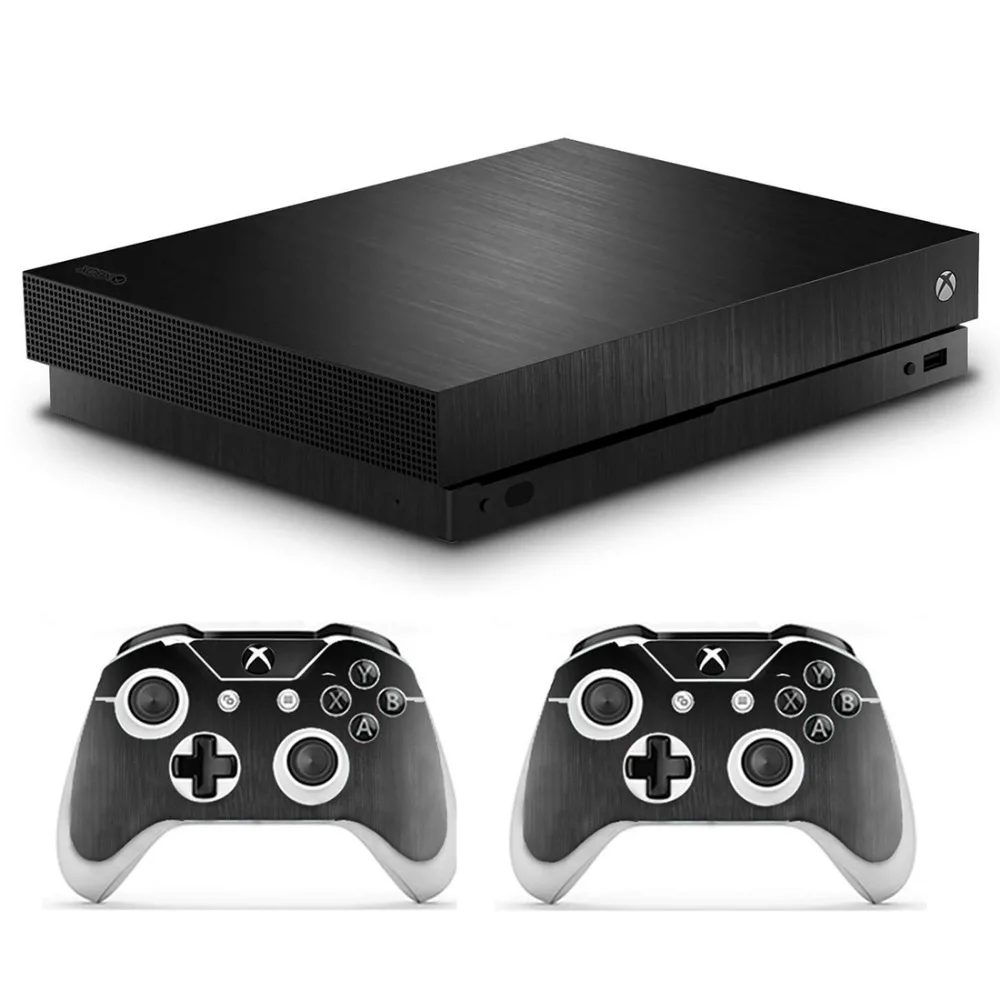 Бело-черная металлическая матовая наклейка для Microsoft Xbox One X консоль и контроллеры