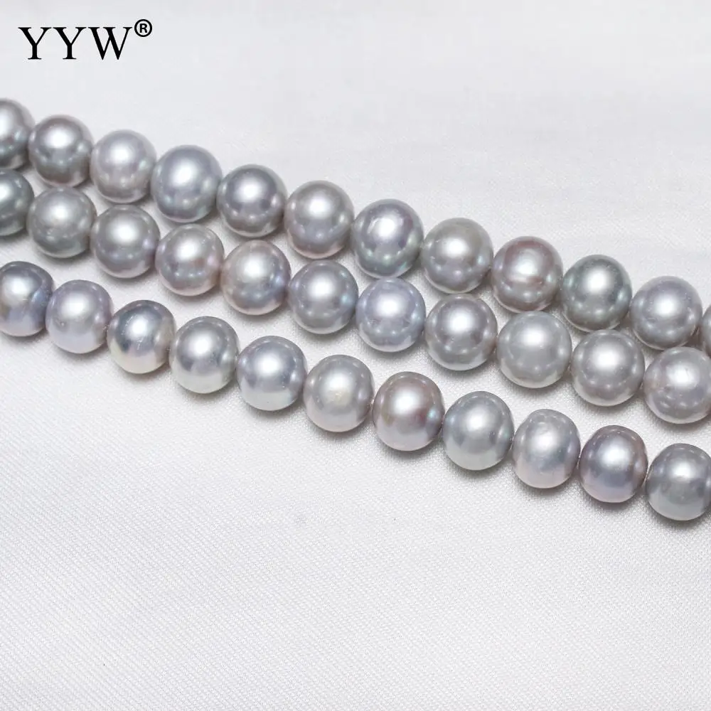 

Cultured Potato Freshwater Pearl Beads Grey 10-11mm Approx 0.8mm Sold Per 15.7 Inch Strand