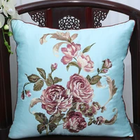 hand embroidered peony cushion covers flowers pillowcases decorative pillows christmas chair covers for cushions pillow case