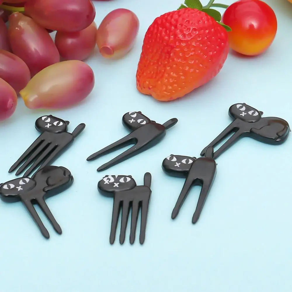 Вилка для фруктов в виде черной кошки 6 шт.|kitchen accessories|kitchen kitchenaccessories kitchen |