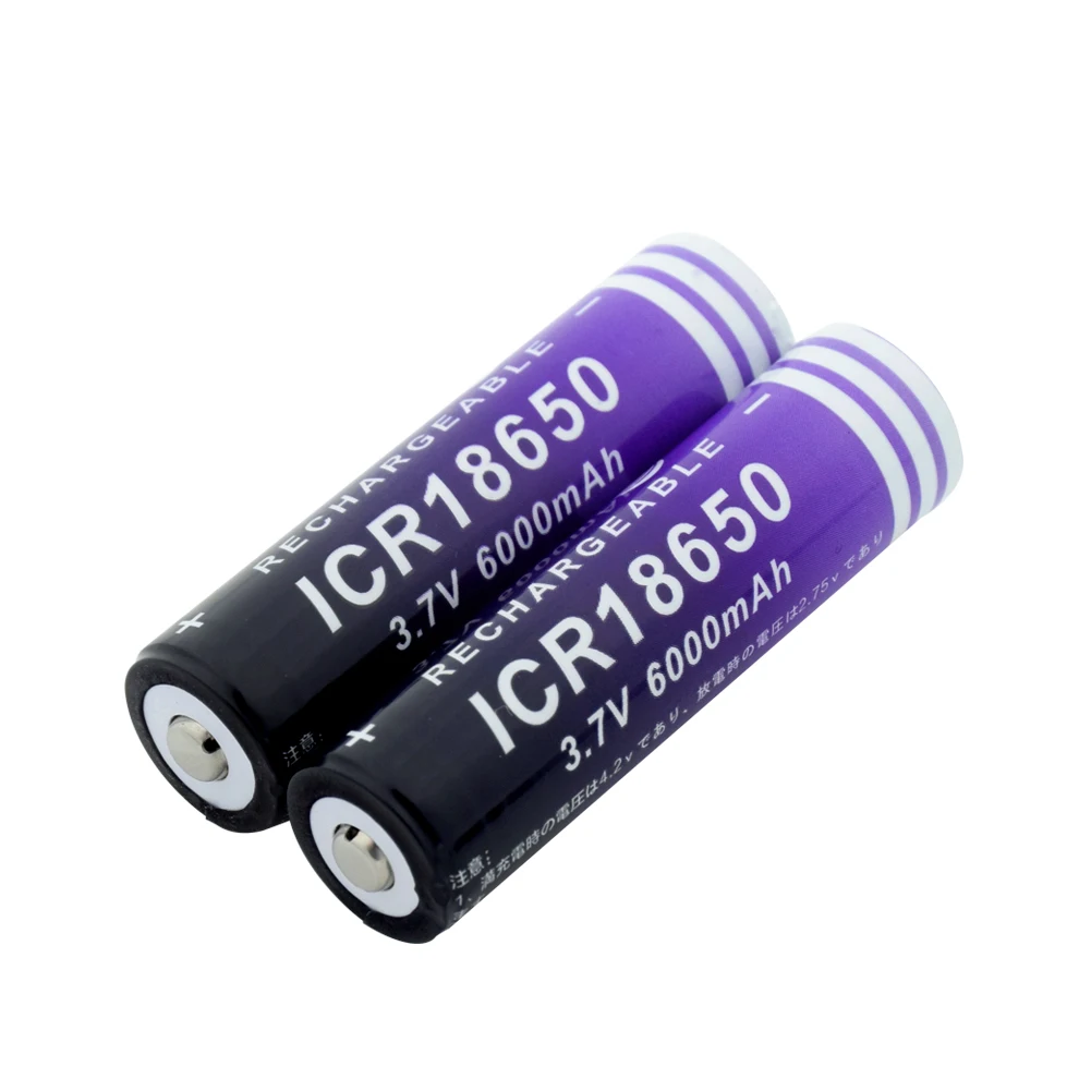 1/2/4/6/8/10 шт. 18650 Батарея 3,7 v 6000 мА/ч, Ёмкость Батарея Li-Ion Перезаряжаемые ICR 18650 Батарея сотовый телефон для автомобиля/игрушки/фонарик