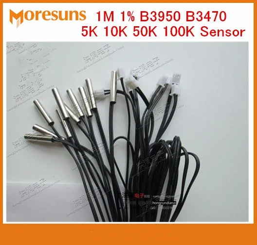 

Free ship 50pcs Refrigeration air conditioner NTC temperature sensor probe 5*30mm Length1M 1% B3950 B3470 5K 10K 50K 100K Sensor